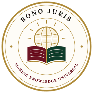 Bono Juris seal: an open book with a globe rising from it, and the words Making Knowledge Universal